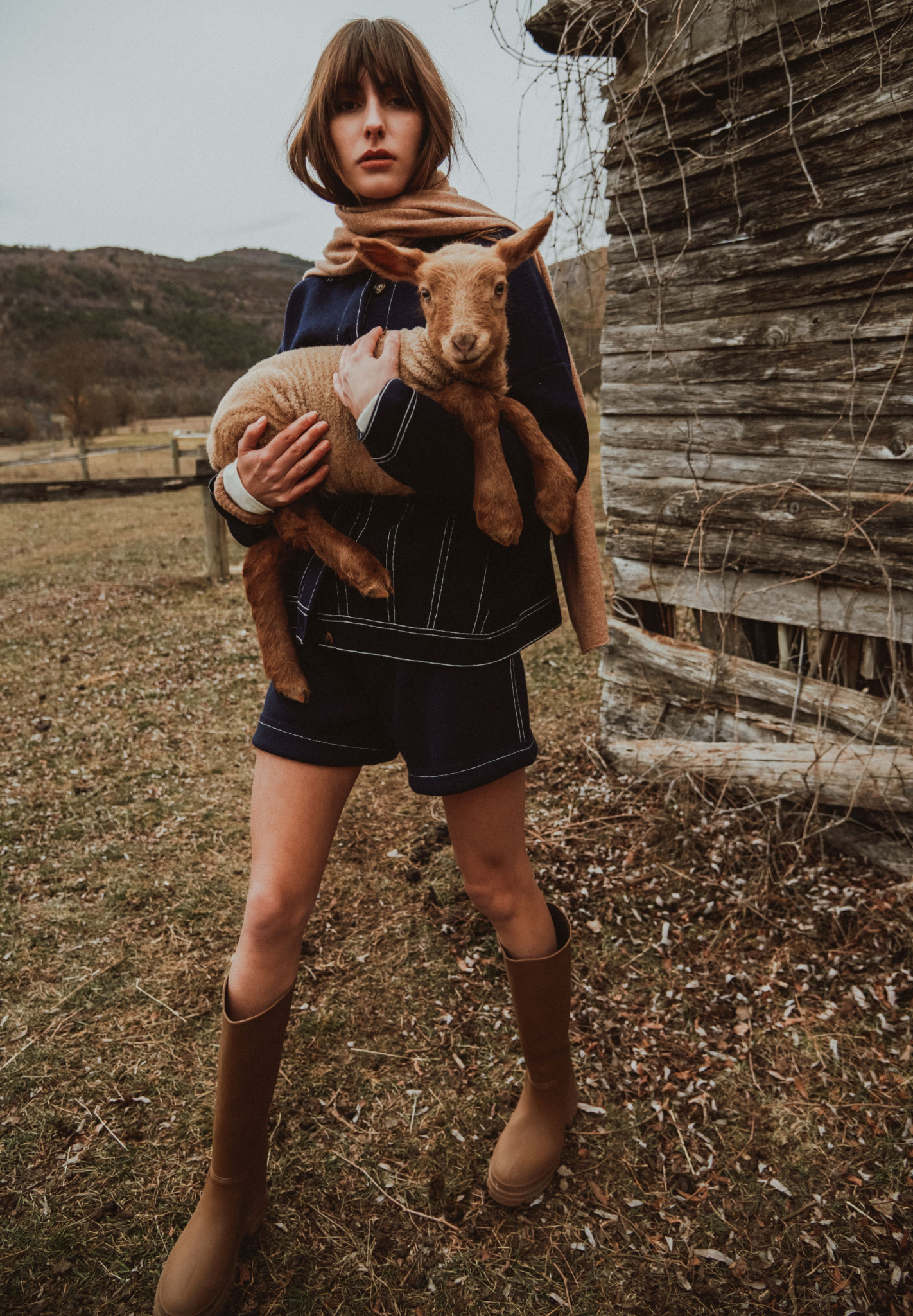 Veste femme en cachemire milano bleu marine & blanc écru - ZAYA 14
