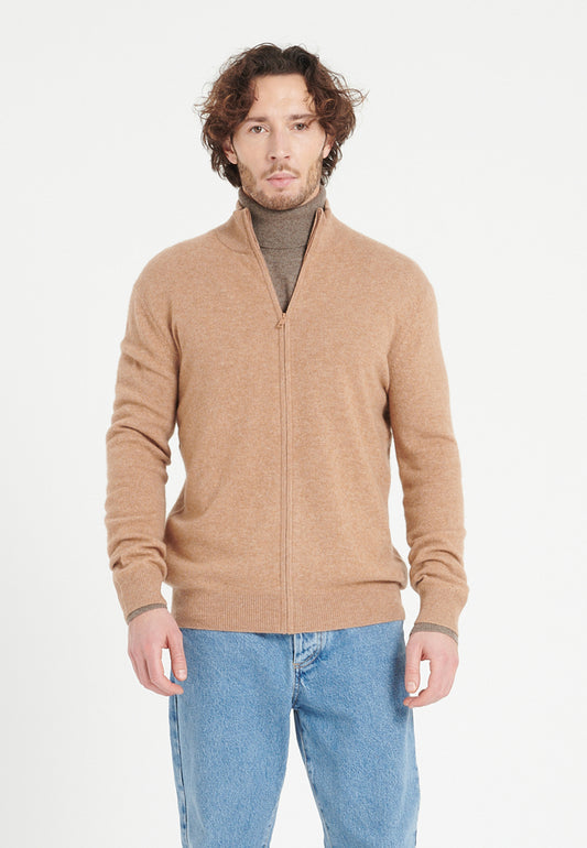 Gilet zippé cachemire camel homme - LUKE 8