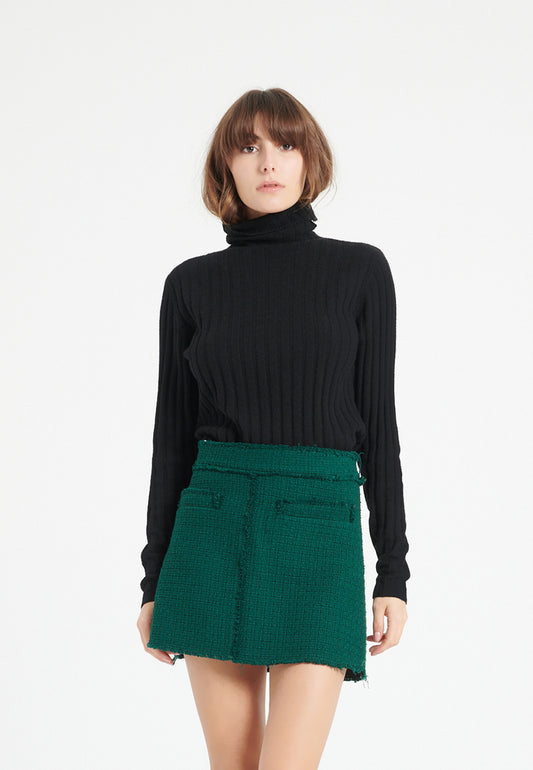 Pull col roulé cachemire noir femme - LILLY 15