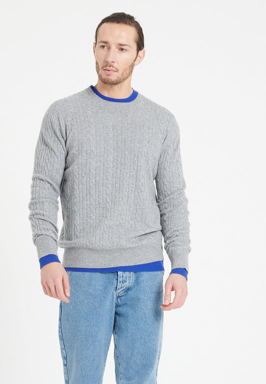 Pull col rond cachemire gris clair homme - ZACH 5