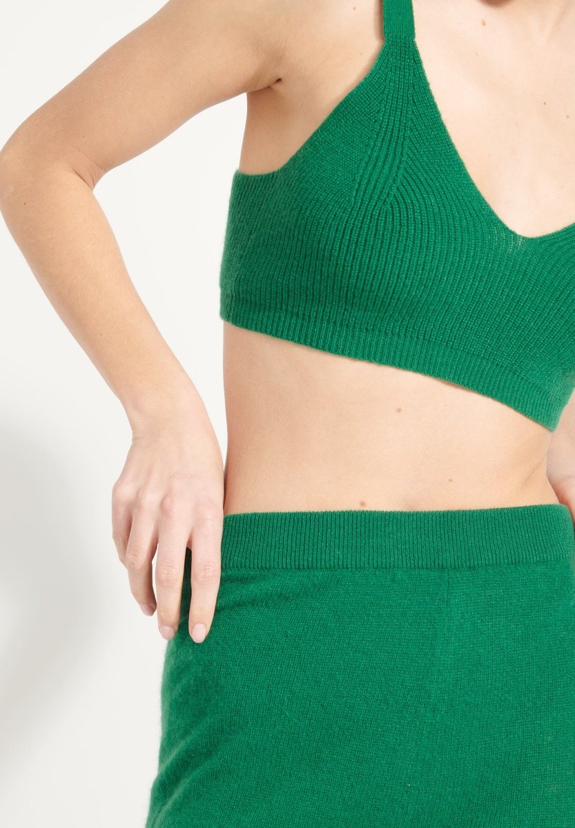 AVA 16 Short cycliste en cachemire déjaugé vert émeraude - Studio cashmere8