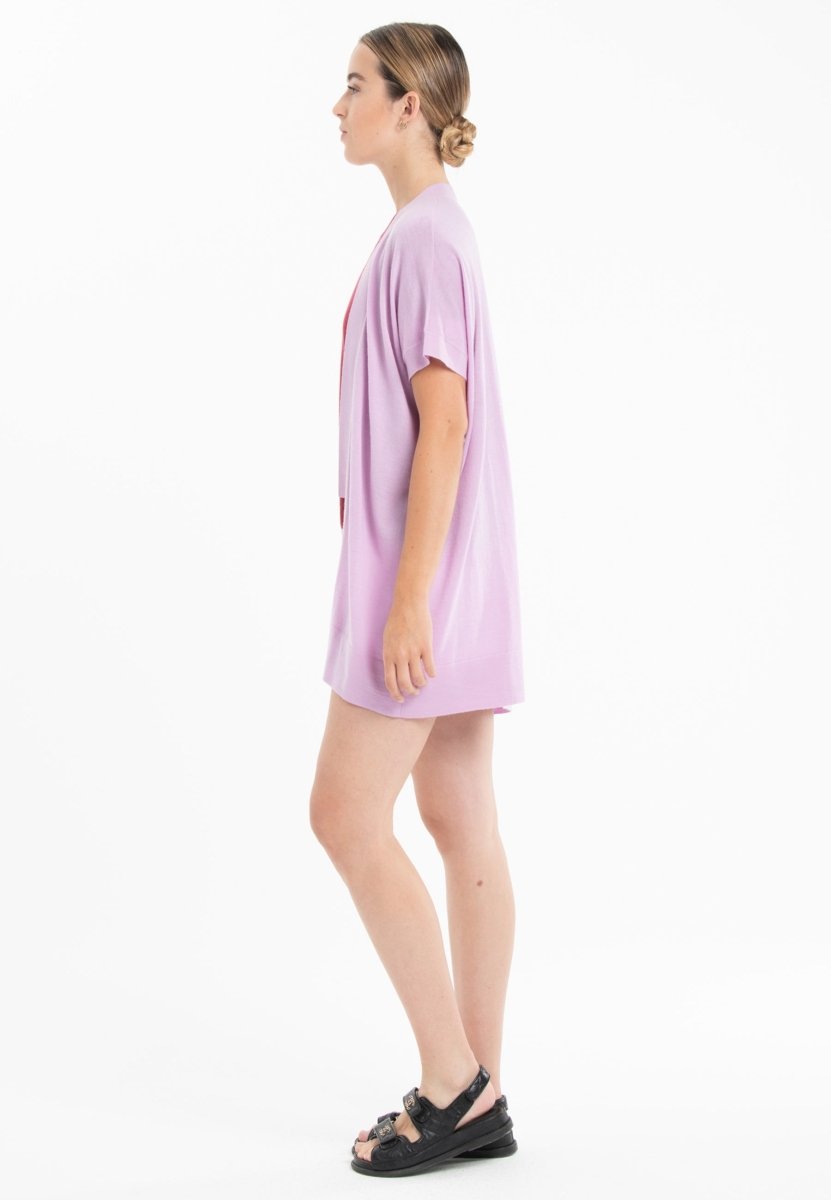 Gilet à manches courtes ultrafin cachemire et laine lavande femme - KELLY 5 - Studio cashmere8