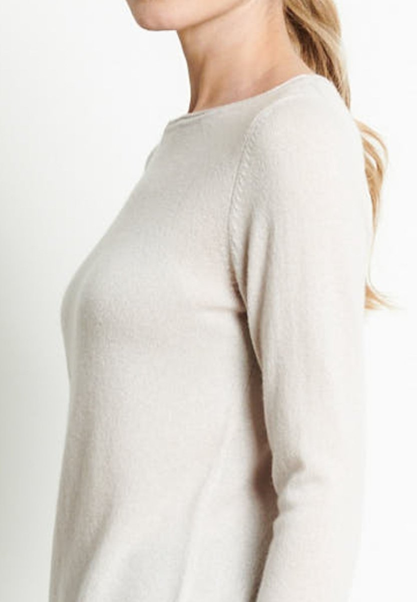 LILLY 5 Pull col bateau en cachemire gris perle - Studio cashmere8