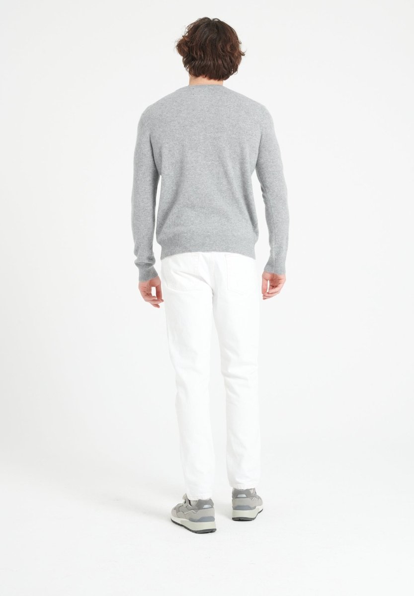 LUKE 2 Pull col rond en cachemire gris clair - Studio cashmere8