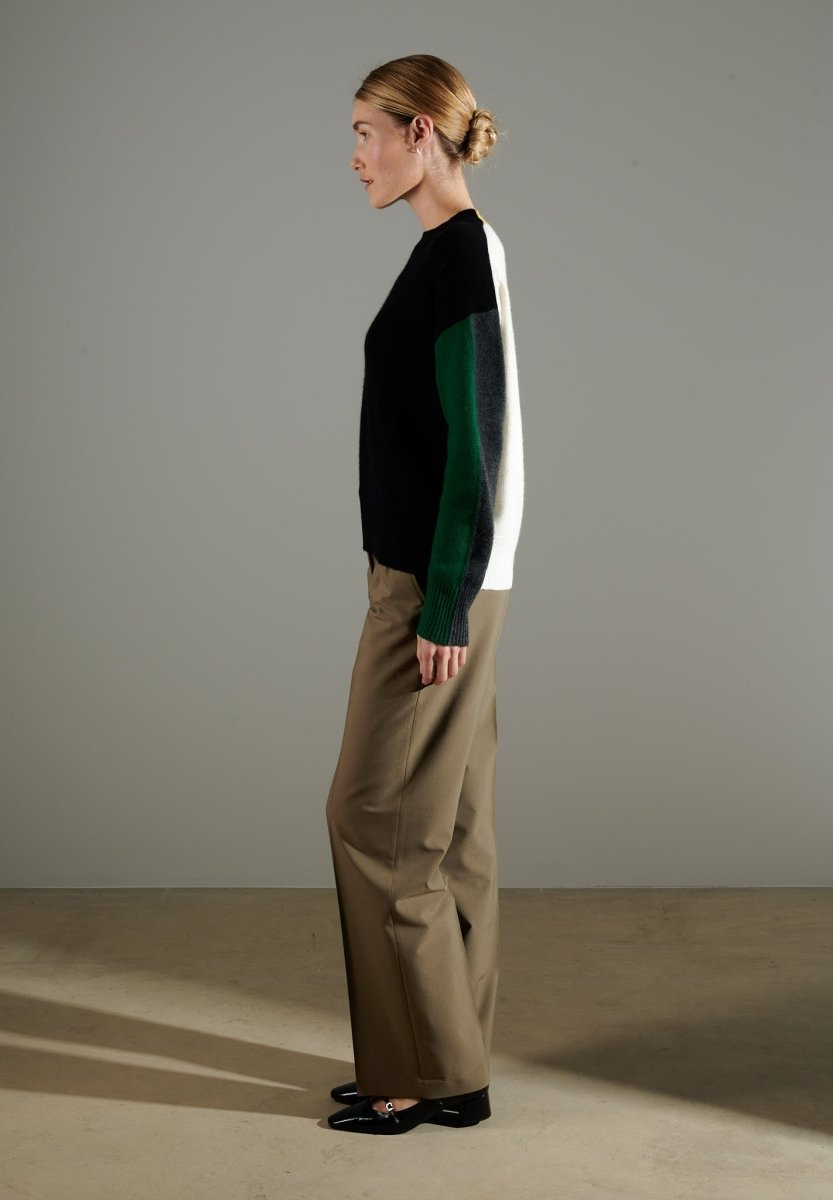 NAMI 3 Pull col rond color block 4 fils en cachemire multicouleur - Studio cashmere8