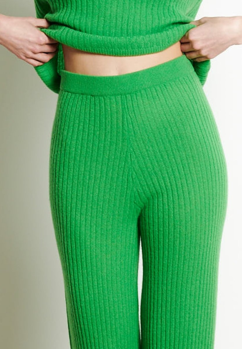 Pantalon cachemire vert pomme femme - RIA 14 - Studio cashmere8