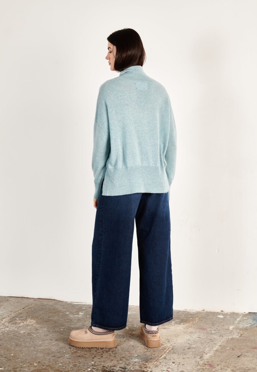 Pull col montant cachemire vert d'eau femme - ZAYA 13 - Studio cashmere8