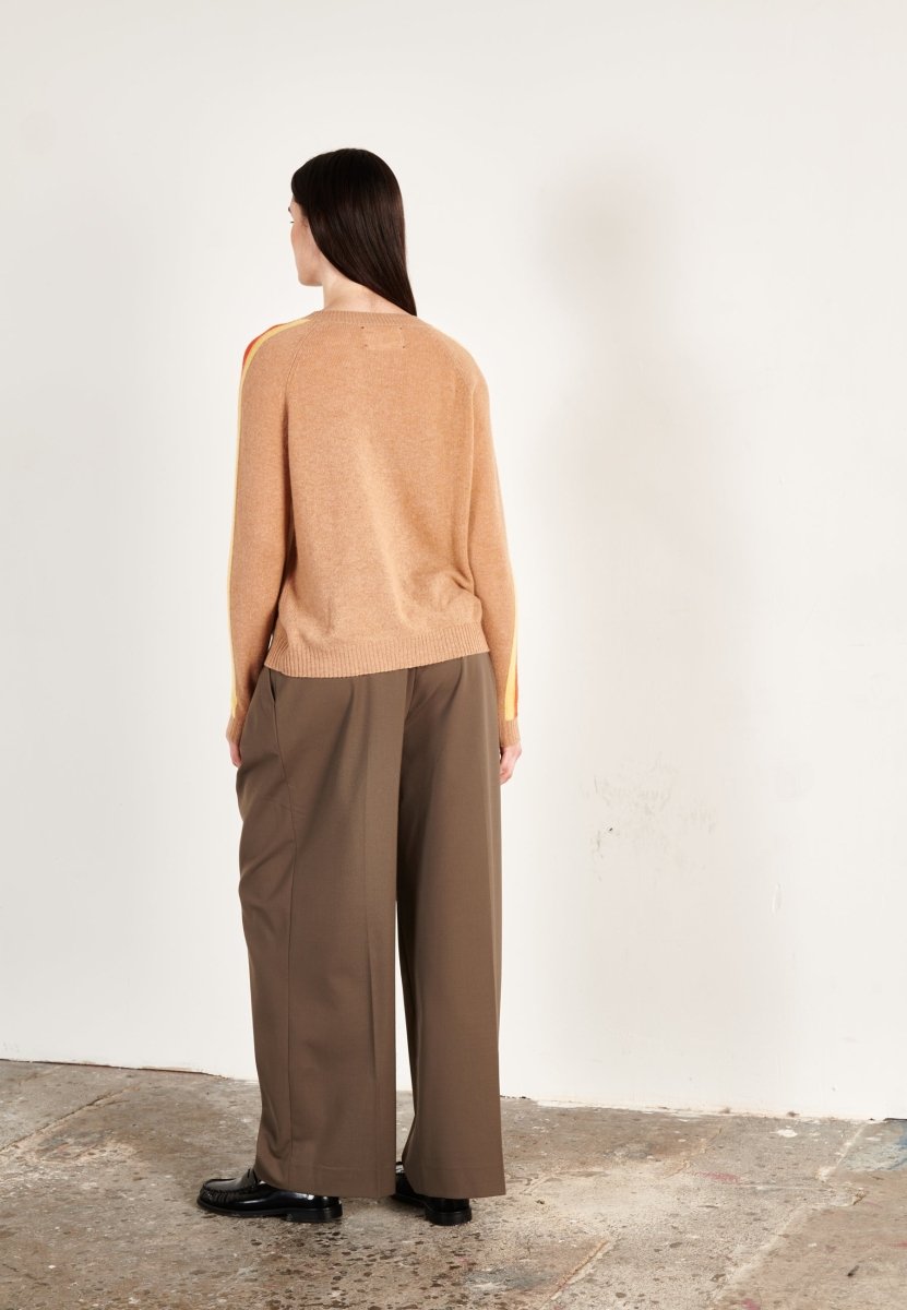 Pull col rond cachemire camel clair/marron/mandarine/jaune femme - KELLY 30 - Studio cashmere8