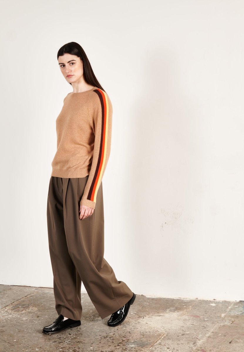 Pull col rond cachemire camel clair/marron/mandarine/jaune femme - KELLY 30 - Studio cashmere8