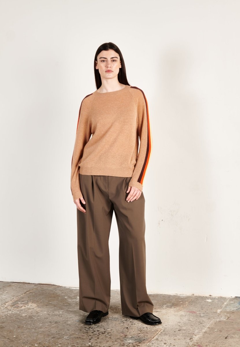 Pull col rond cachemire camel clair/marron/mandarine/jaune femme - KELLY 30 - Studio cashmere8