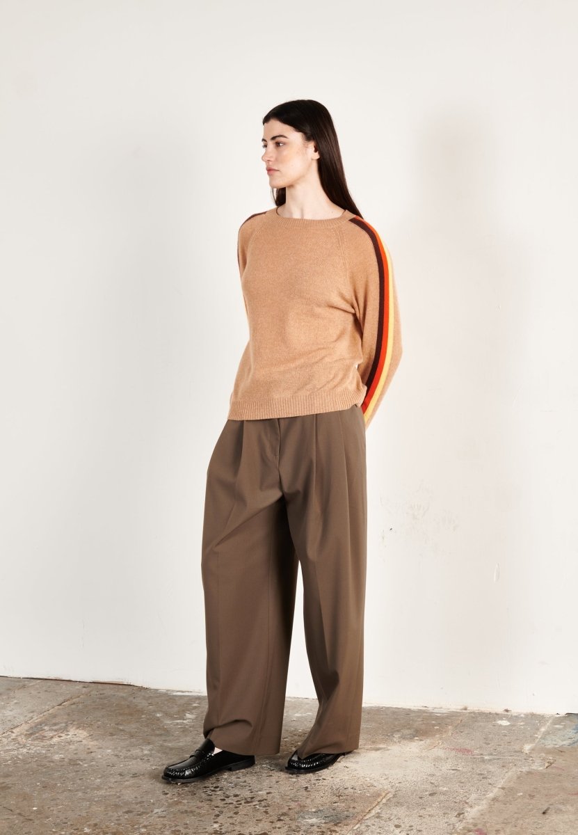 Pull col rond cachemire camel clair/marron/mandarine/jaune femme - KELLY 30 - Studio cashmere8