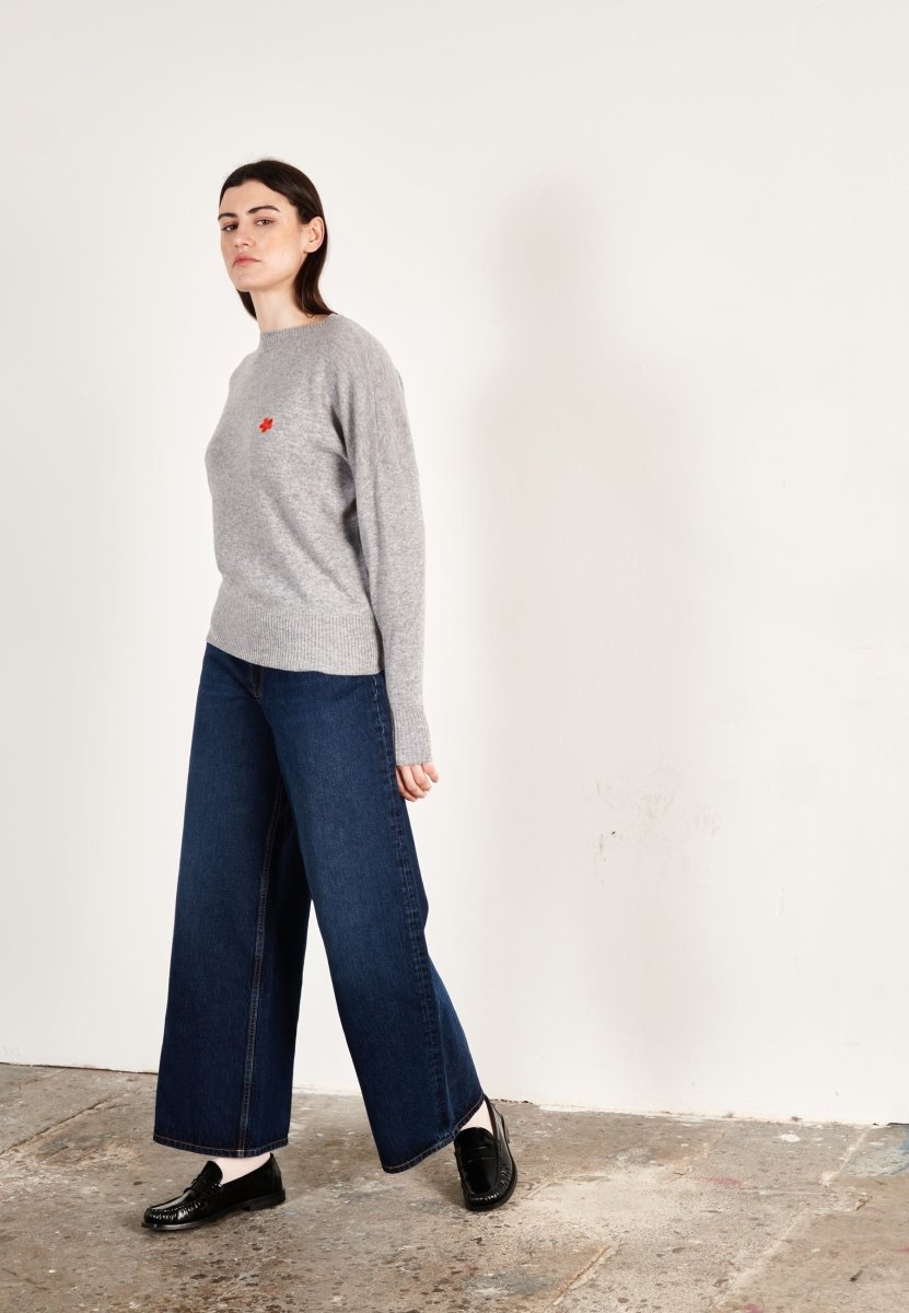 Pull col rond cachemire gris clair femme - HANA 2 - Studio cashmere8