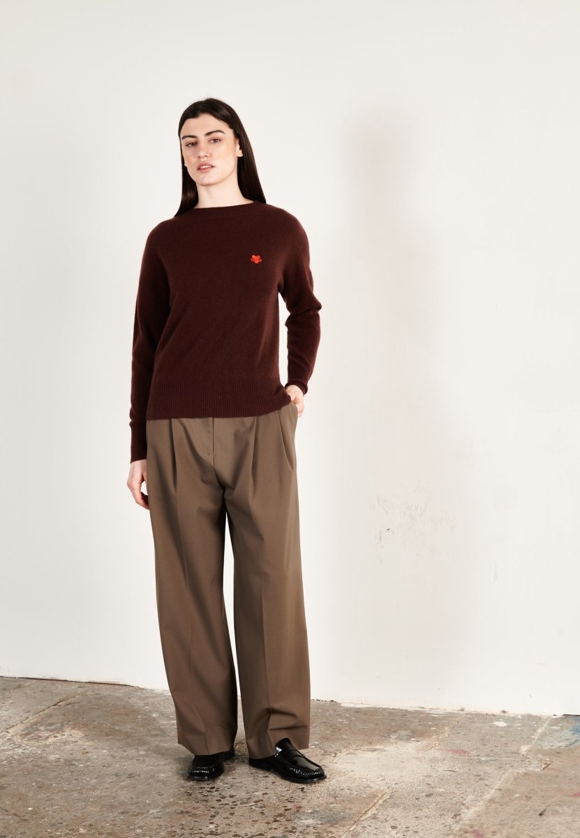 Pull col rond cachemire marron femme - HANA 2 - Studio cashmere8