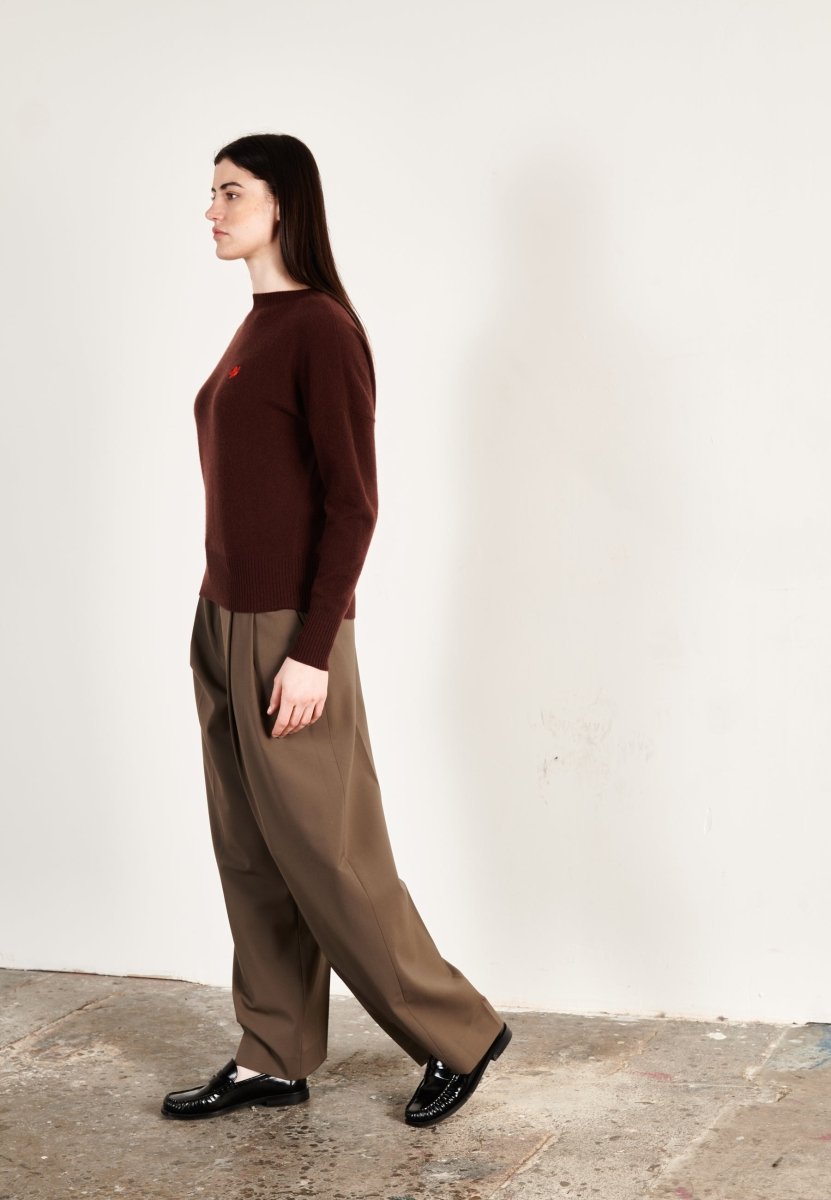 Pull col rond cachemire marron femme - HANA 2 - Studio cashmere8