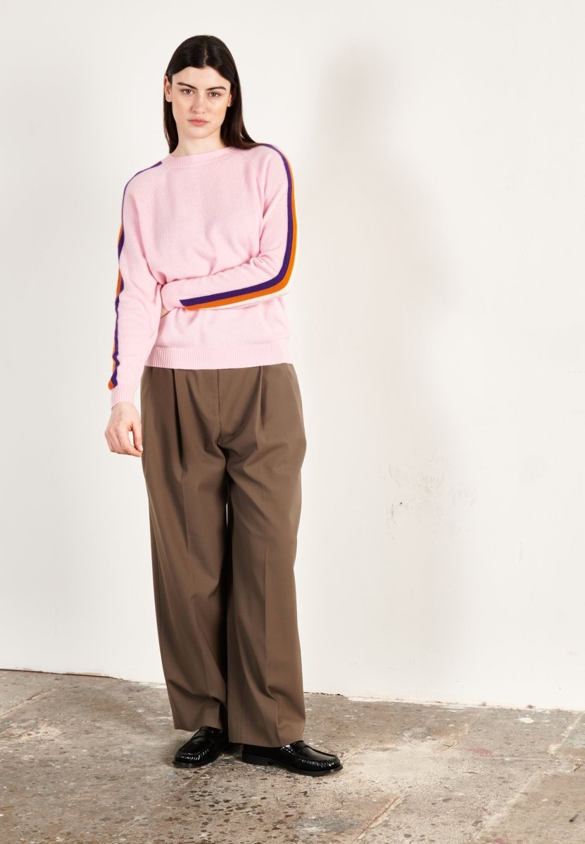 Pull col rond cachemire rose/violet/mandarine/écru femme - ZAYA 19 - Studio cashmere8