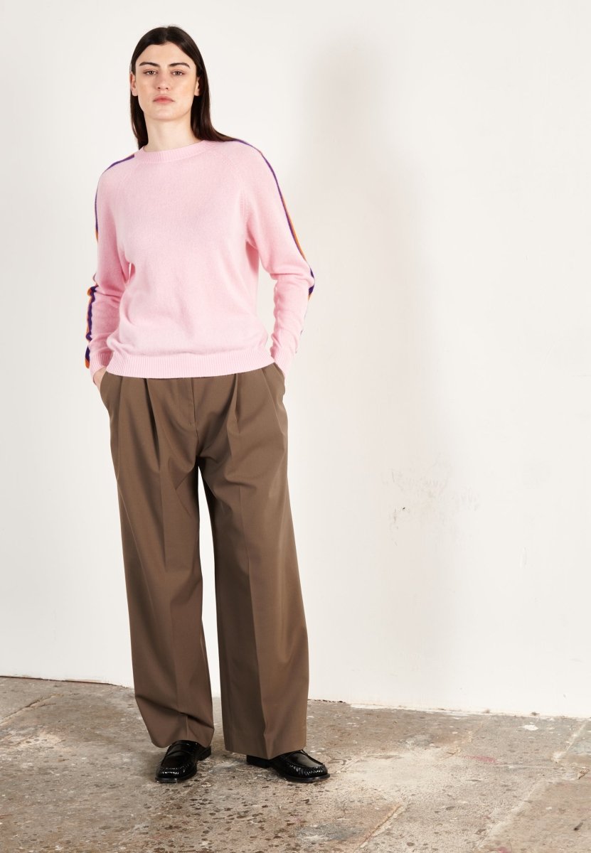 Pull col rond cachemire rose/violet/mandarine/écru femme - ZAYA 19 - Studio cashmere8