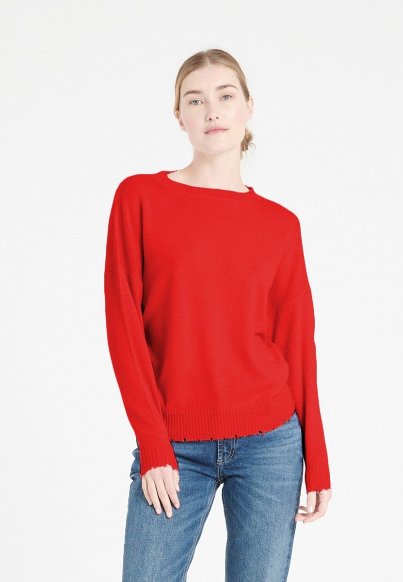Pull col rond cachemire rouge femme - MIA 17 - Studio cashmere8