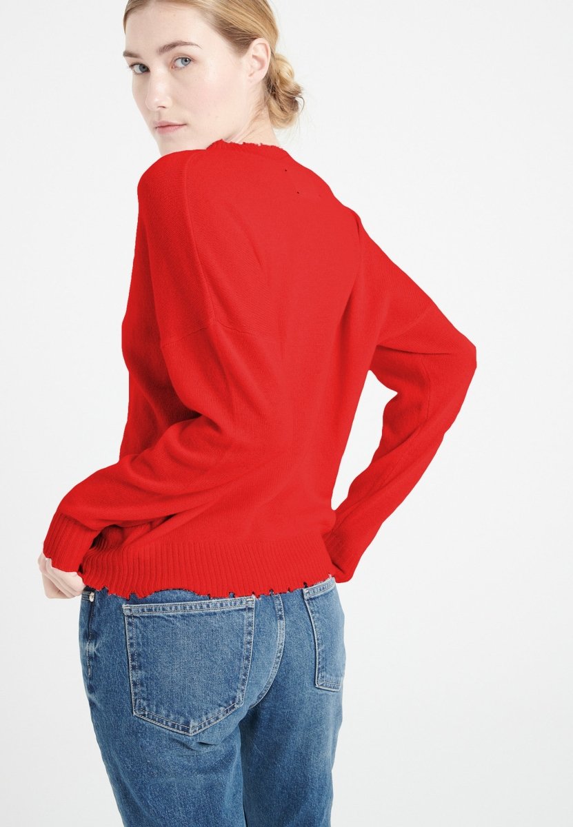Pull col rond cachemire rouge femme - MIA 17 - Studio cashmere8