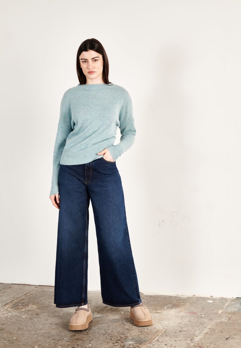 Pull col rond cachemire vert d'eau femme - RIA 2 - Studio cashmere8