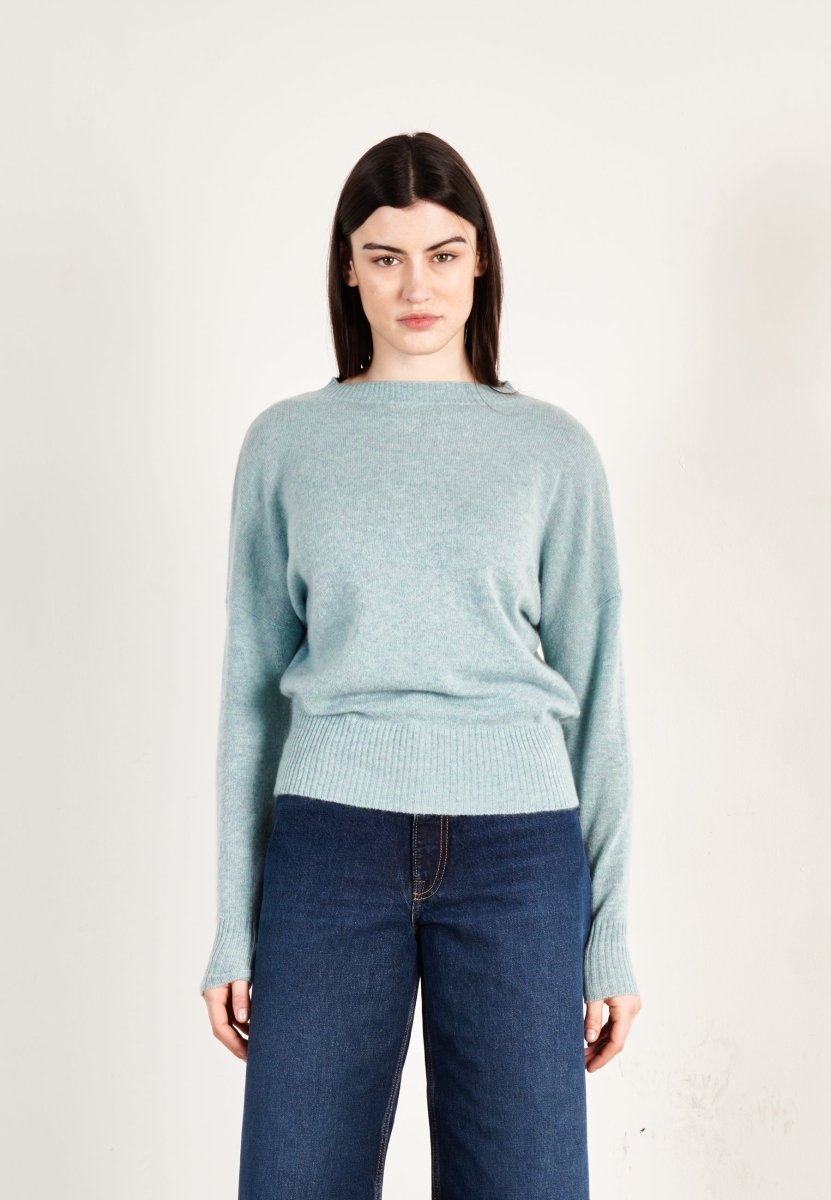 Pull col rond cachemire vert d'eau femme - RIA 2 - Studio cashmere8