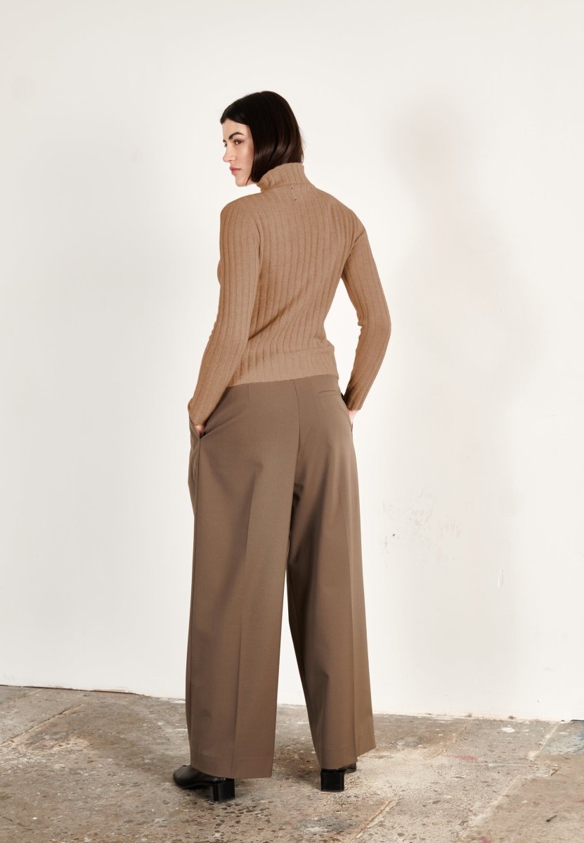 Pull col roulé cachemire camel femme - HANA 13 - Studio cashmere8