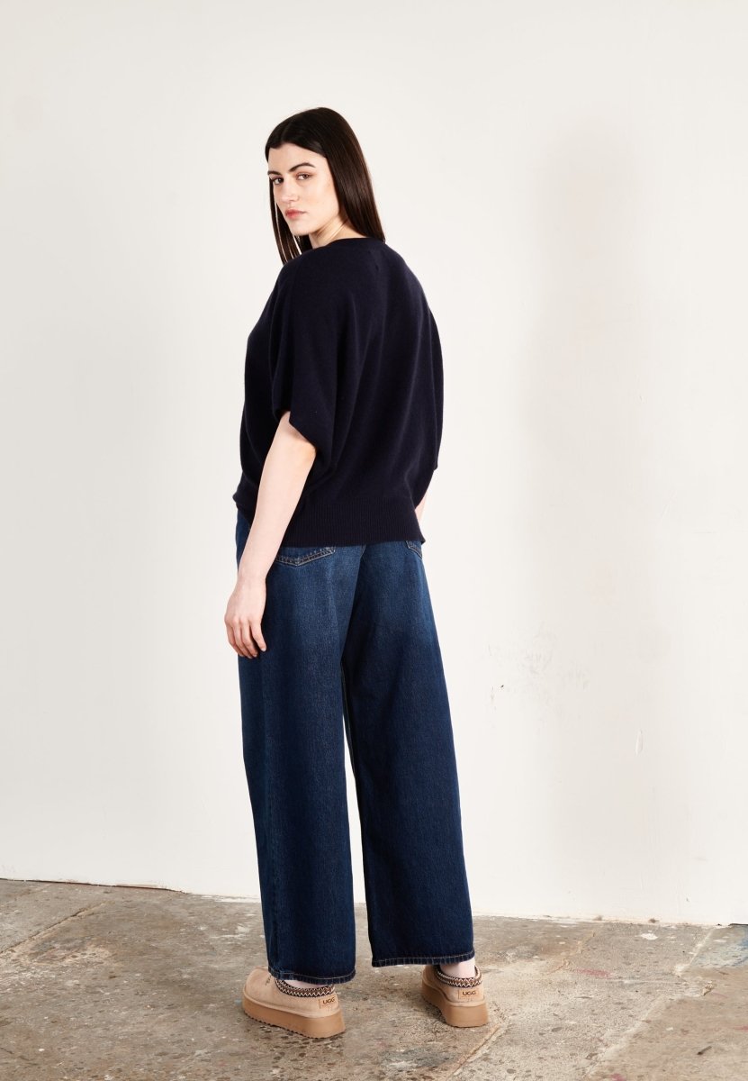 Pull col V cachemire bleu marine femme - RIA 25 - Studio cashmere8
