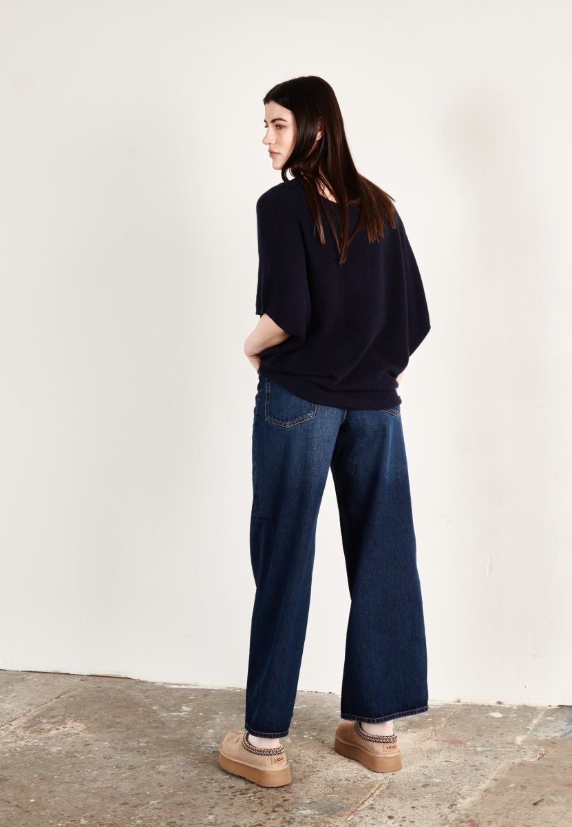 Pull col V cachemire bleu marine femme - RIA 25 - Studio cashmere8