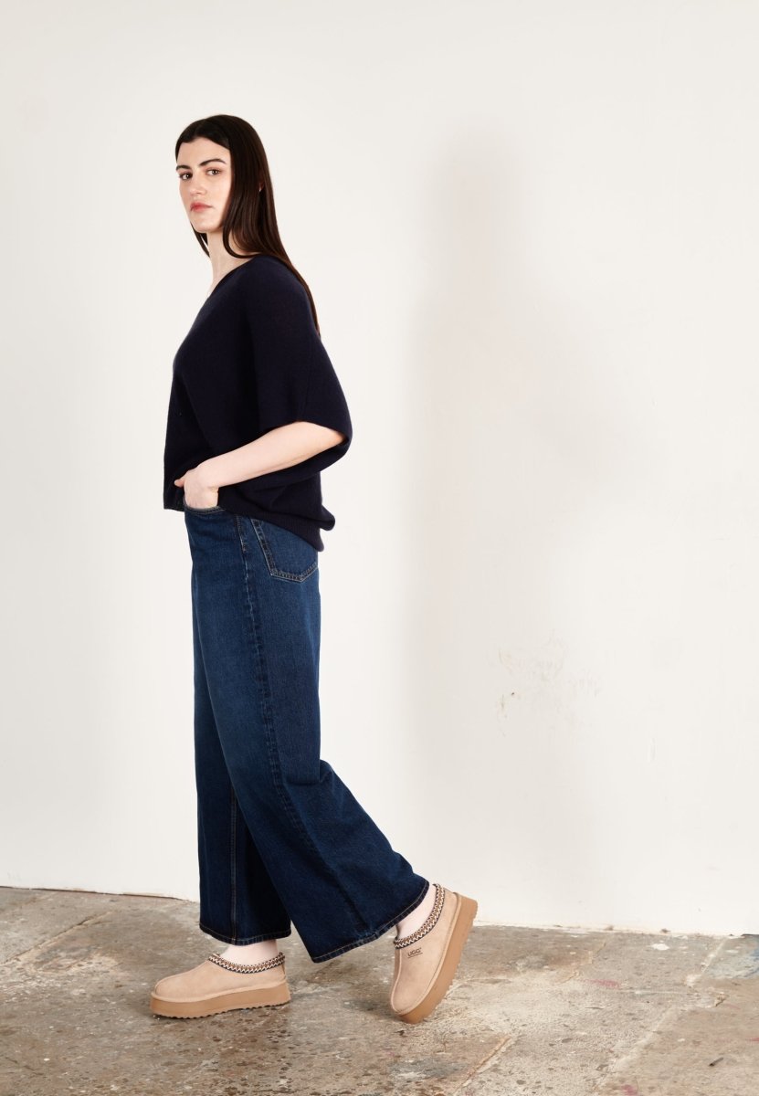 Pull col V cachemire bleu marine femme - RIA 25 - Studio cashmere8