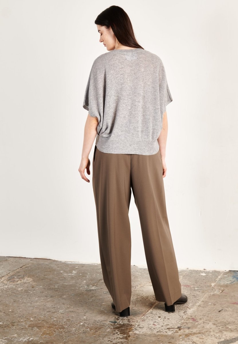 Pull col V cachemire gris clair femme - RIA 25 - Studio cashmere8