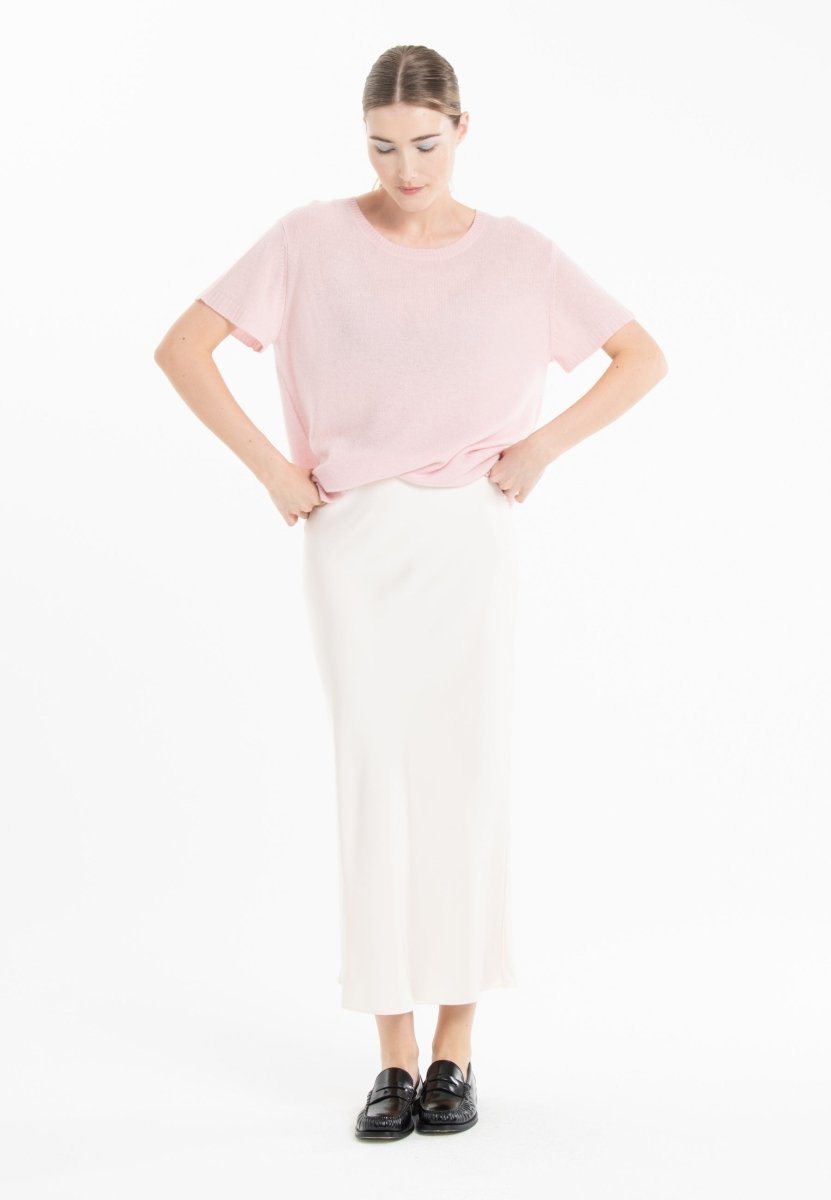 T-shirt col rond cachemire rose baby/imprimé femme - KELLY 14