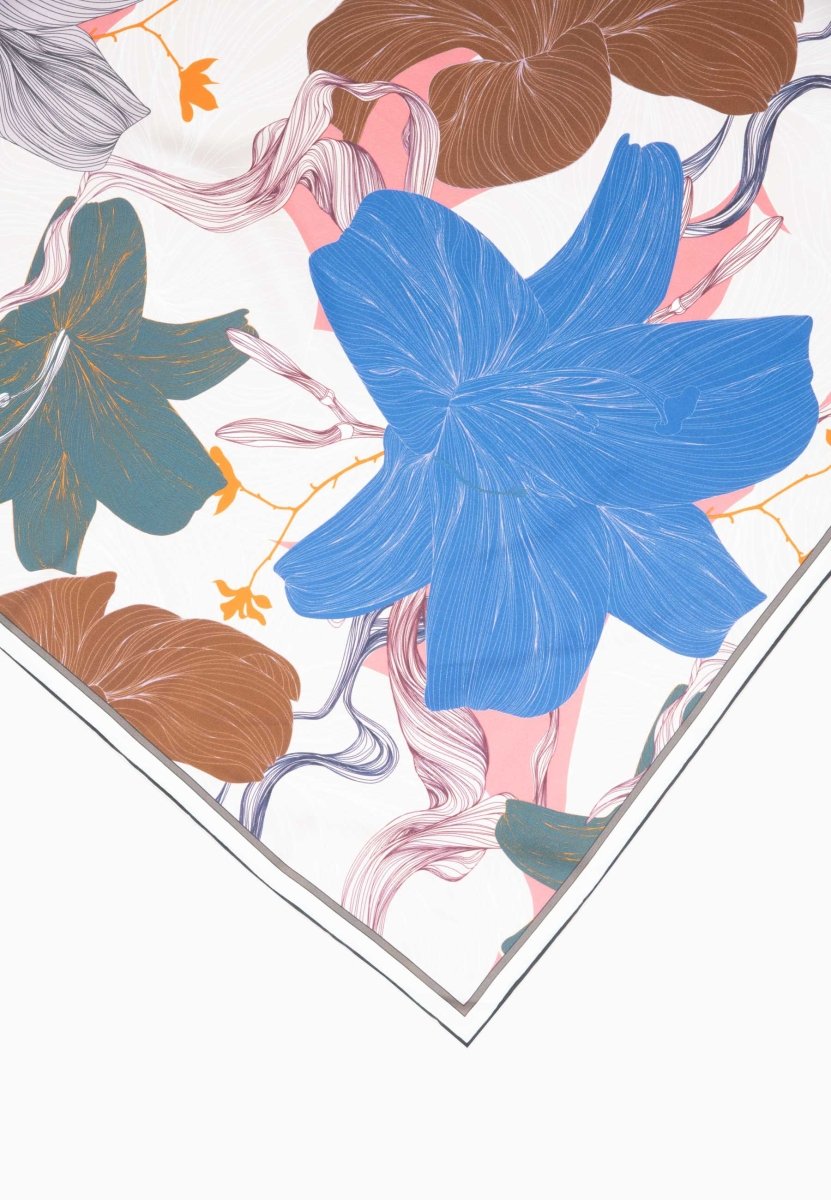UNI 15 Carré en soie imprimé floral multicouleur - Studio cashmere8
