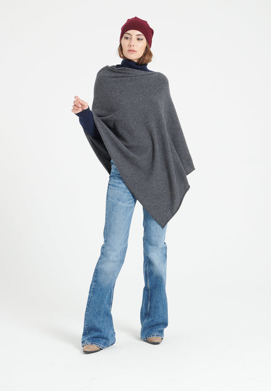 LILLY 9 Poncho col V gris anthracite