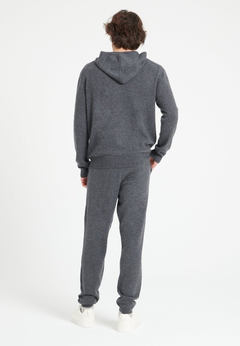 Sweat à capuche zippé homme en cachemire gris anthracite - LUKE 6 - Studio Cashmere8