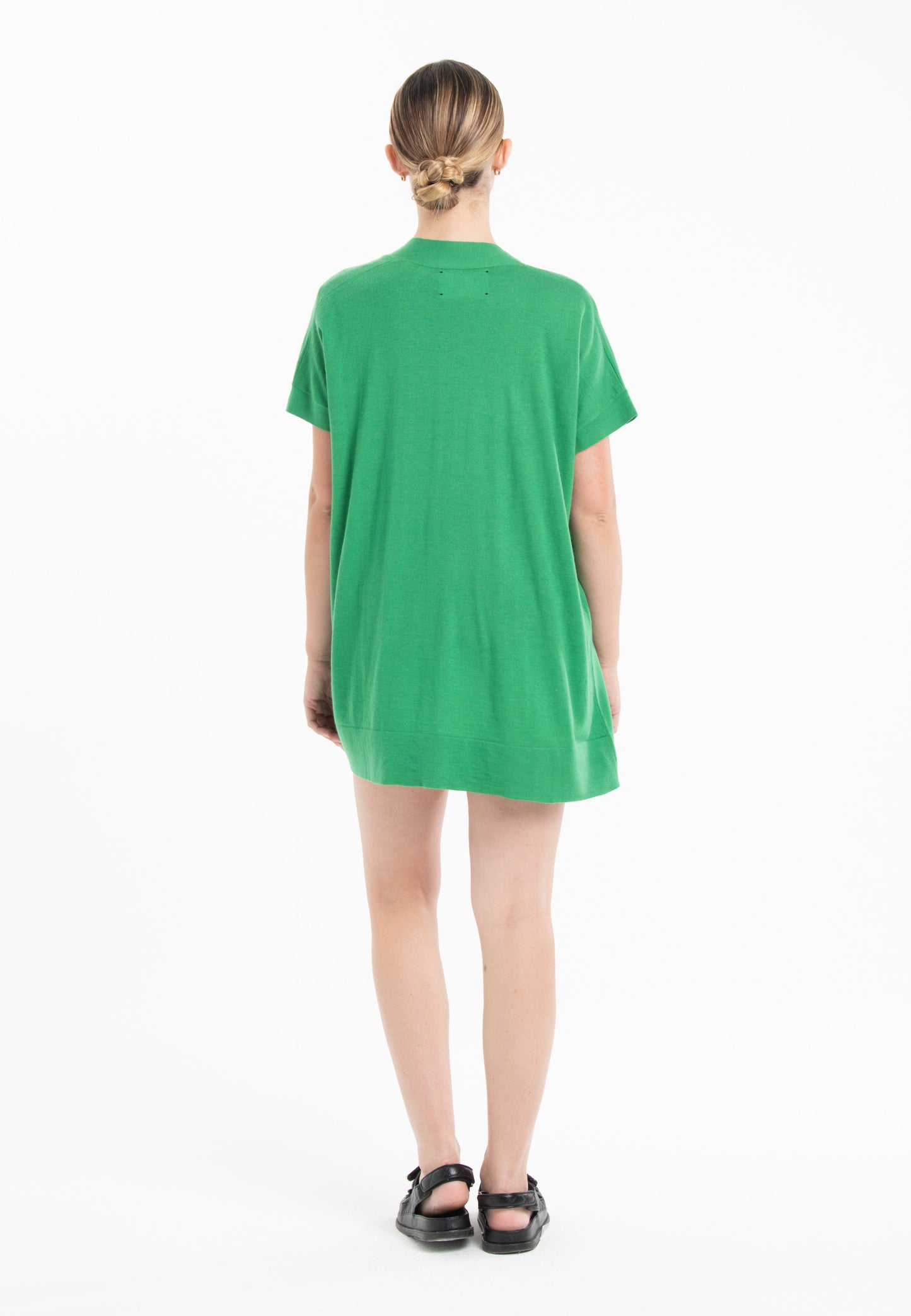 Gilet à manches courtes ultrafin cachemire et laine vert femme - KELLY 5
