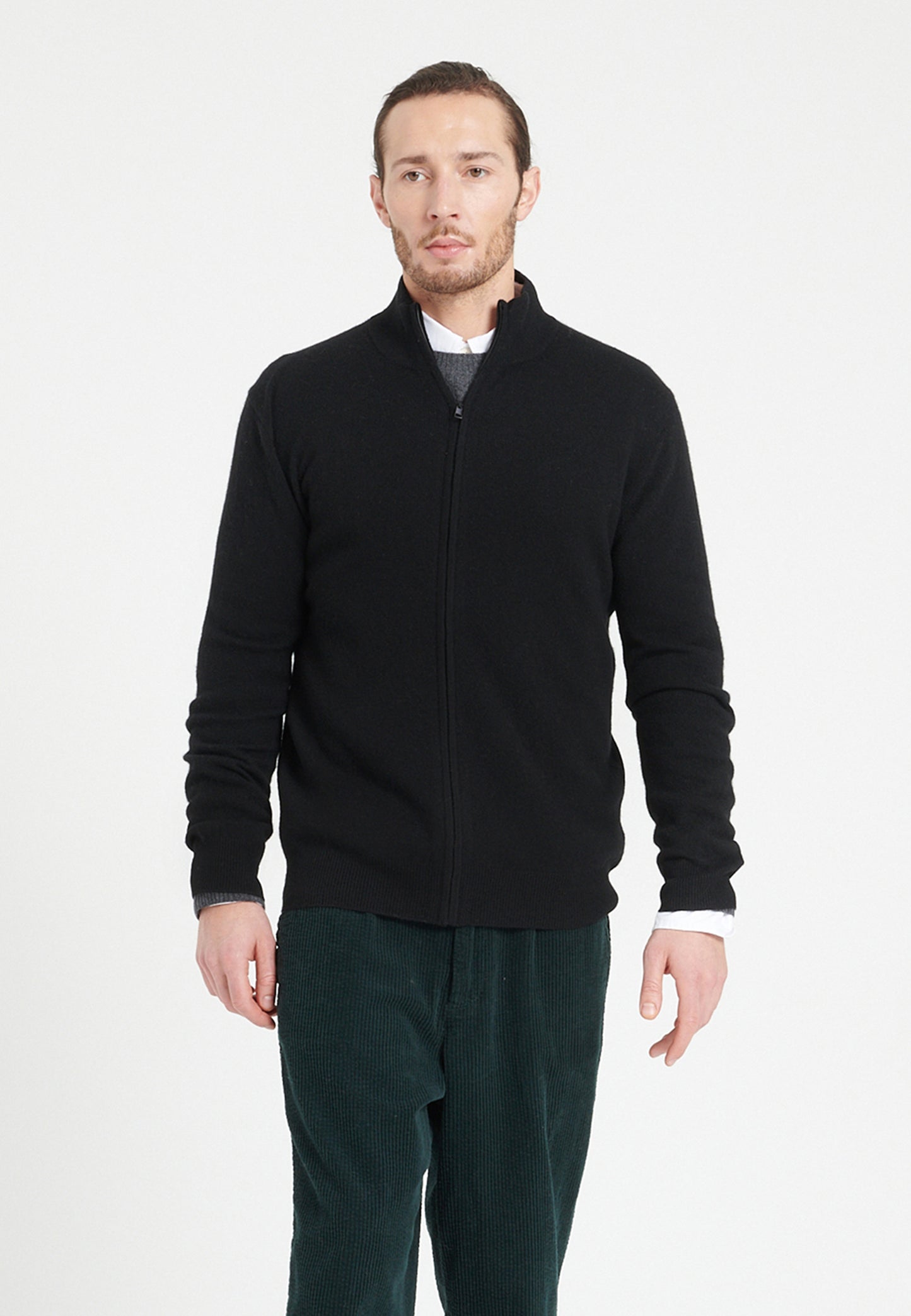 Gilet zippé cachemire noir homme - LUKE 8