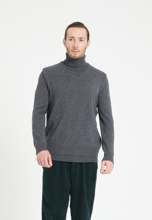 Men's charcoal gray cashmere sleeveless sweater - LUKE 9