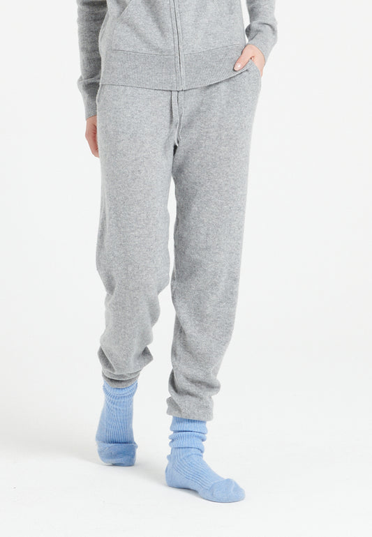 Pantalon cachemire gris clair femme - LILLY 11