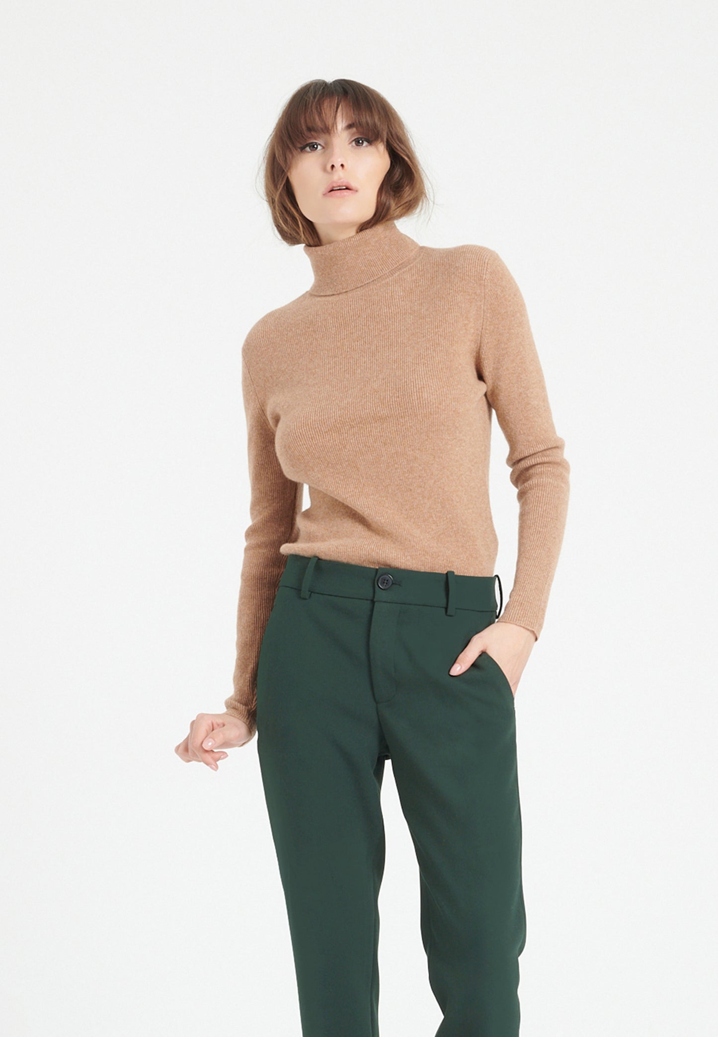 Pull col roulé cachemire camel femme - LILLY 17