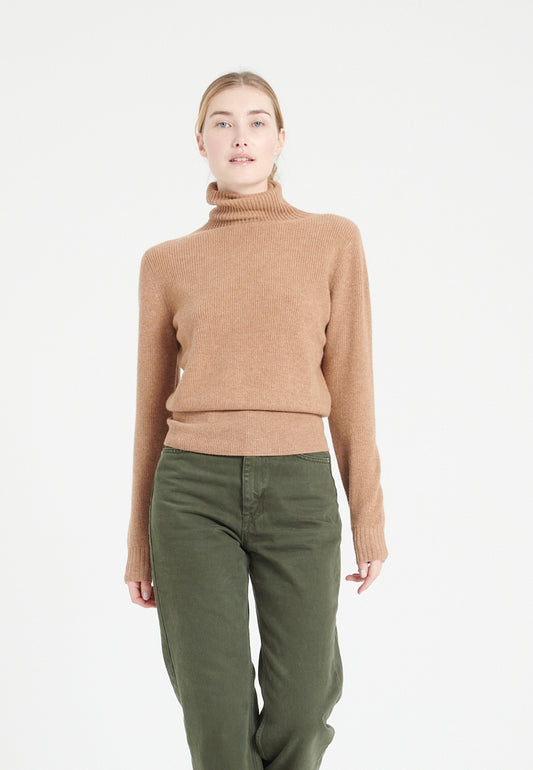 Pull col roulé cachemire camel femme - LILLY 21