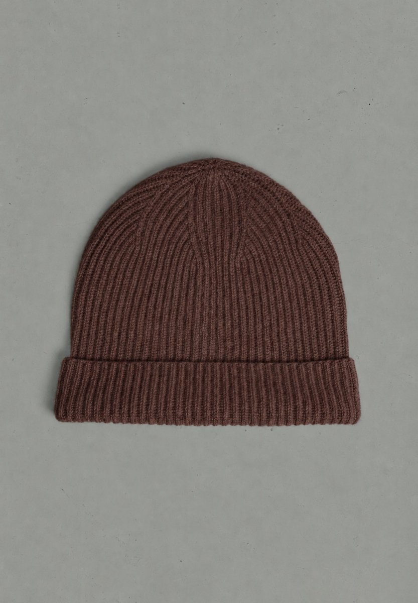 Bonnet unisexe en cachemire 4 fils marron - UNI 11 - Studio Cashmere8