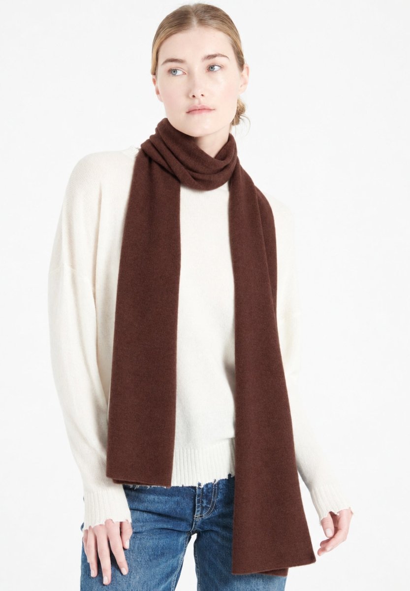 Écharpe unisexe en cachemire marron - UNI 1 - Studio Cashmere8