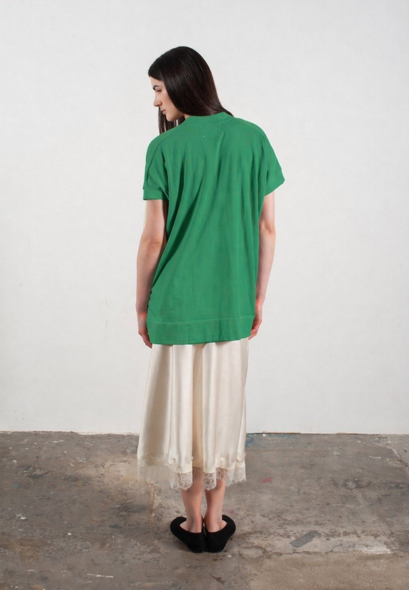 Gilet à manches courtes femme en cachemire & laine ultrafin vert - KELLY 5 - Studio cashmere8