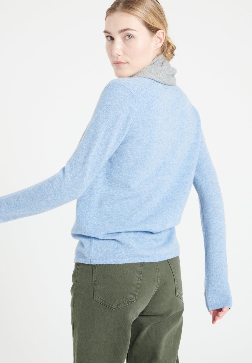 Cardigan col V contenant de la laine et du cachemire BLEU FONCE pour Cardigan col V contenant de la laine et du cachemire BLEU FONCE pour