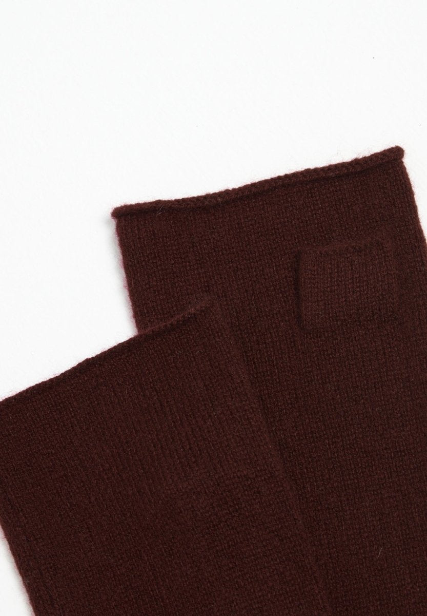 Mitaines unisexe en cachemire marron - UNI 3 - Studio Cashmere8