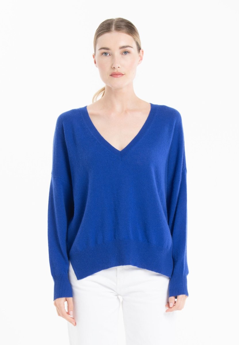 Pull avec col en V bleu electrique femme | Cache Cache Pull avec col en V bleu electrique femme | Cache Cache