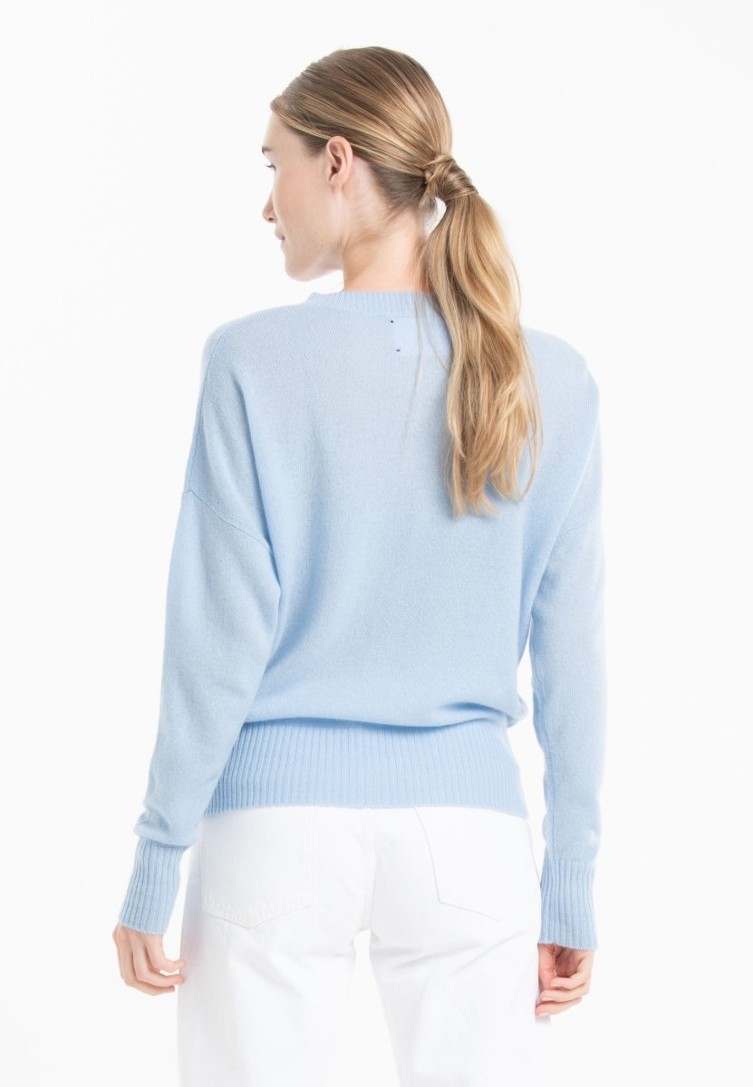 Pull col rond cachemire baby blue femme - RIA 2 - Studio cashmere8