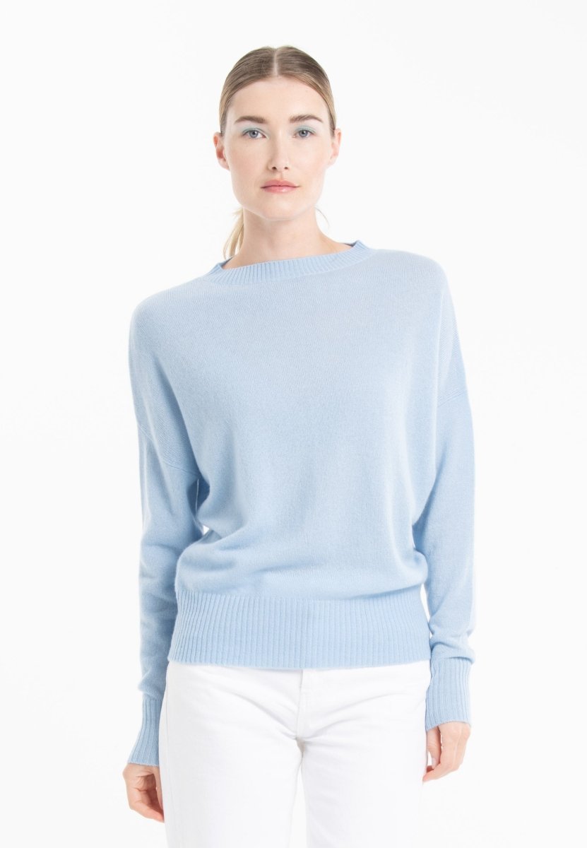 Pull col rond cachemire baby blue femme - RIA 2 - Studio cashmere8
