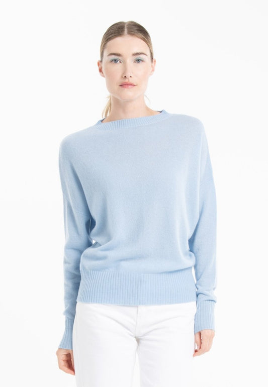 Pull col rond cachemire baby blue femme - RIA 2 - Studio cashmere8