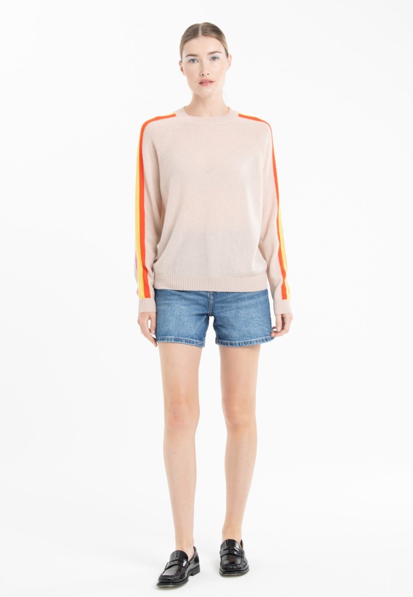 Pull col rond cachemire skin/ mandarine/ jaune/ rose femme - KELLY 30 - Studio cashmere8