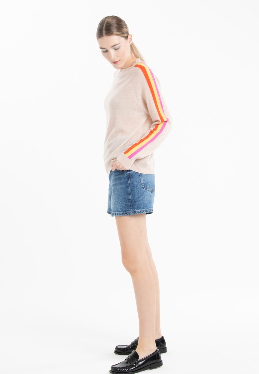 Pull col rond cachemire skin/ mandarine/ jaune/ rose femme - KELLY 30 - Studio cashmere8